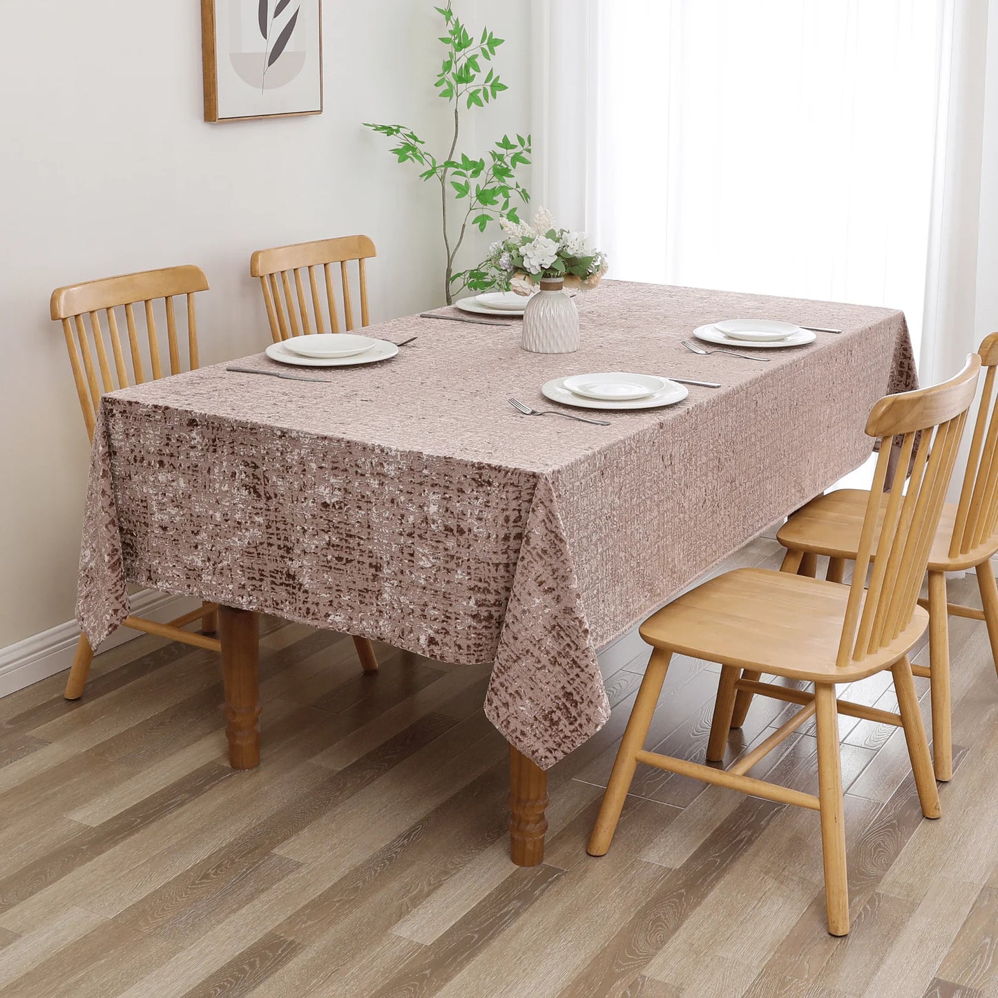 Velvet Patina Blush Taupe Tablecloth #1425