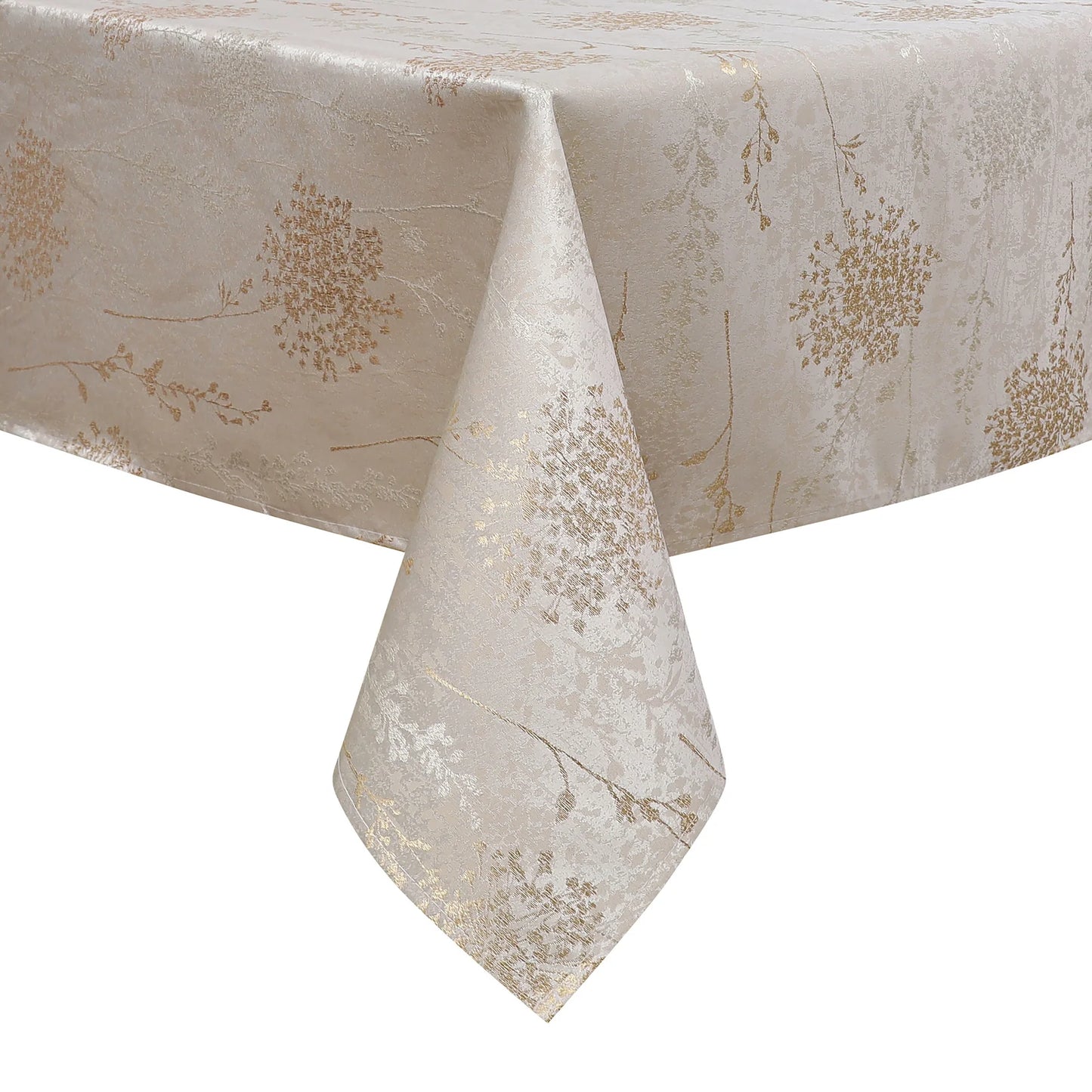 Jacquard Fern Cluster Gold Tablecloth #1601