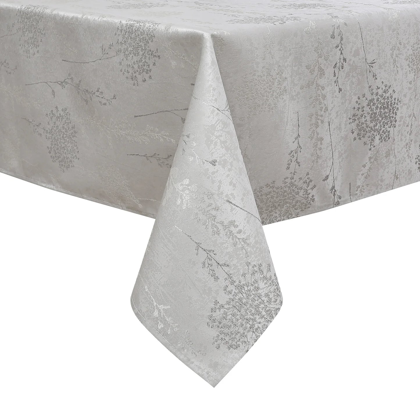 Jacquard Fern Cluster Silver Tablecloth #1602