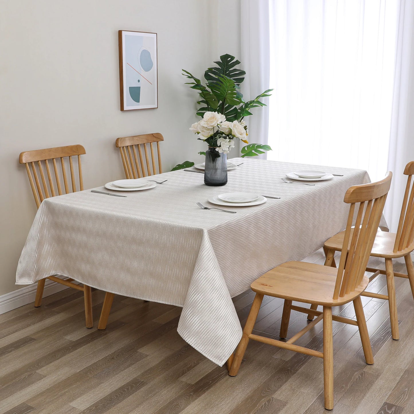 Jacquard Gold Oceania Waves Tablecloth #1607