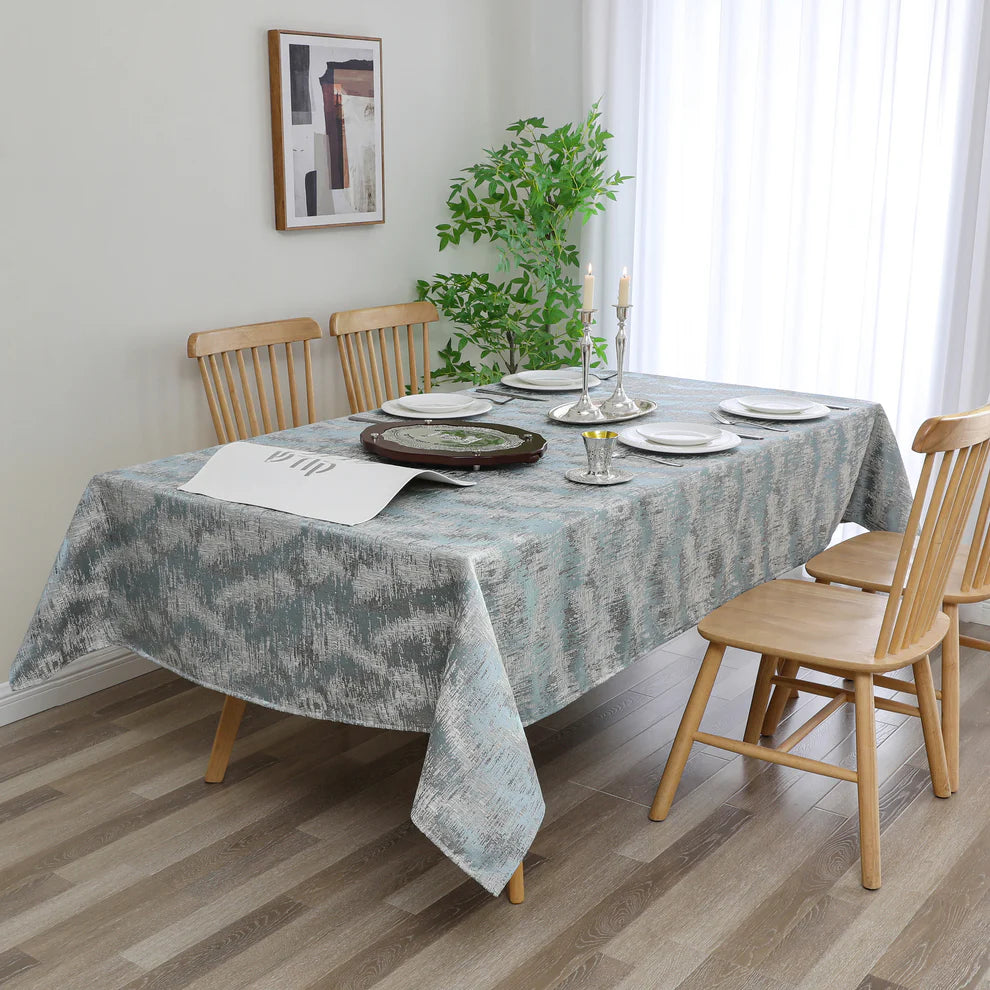 Jacquard Bermuda Aqua Tablecloth #1617