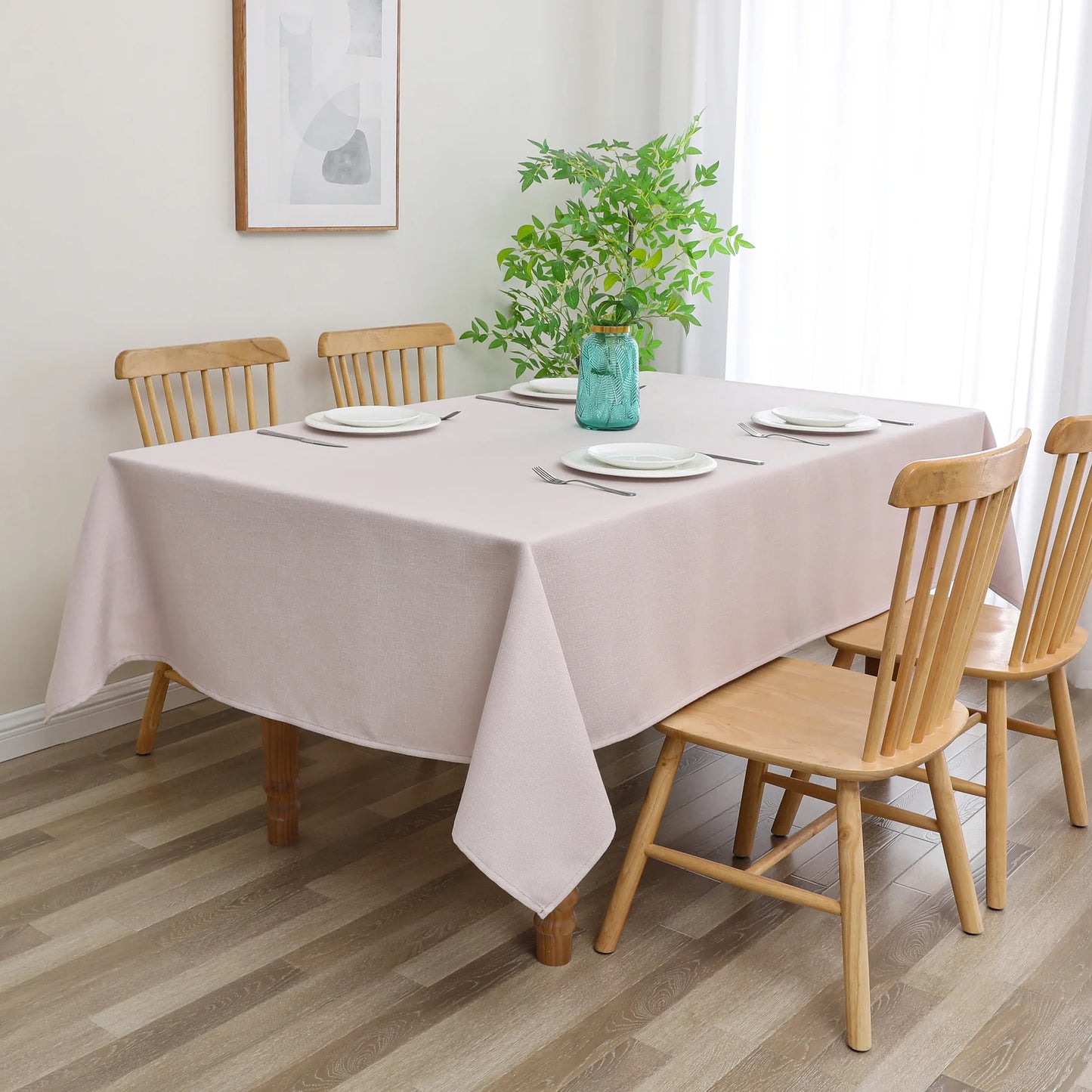 Poly Linen-Look Rose Harvest Weave Tablecloth #1802