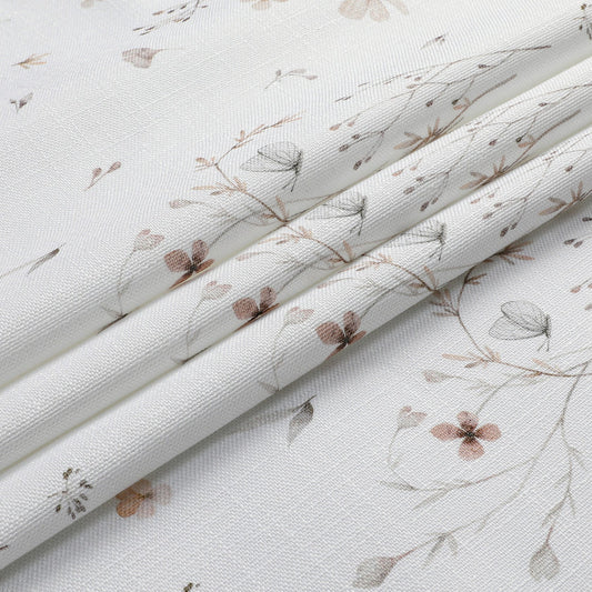 Linen Look Harvest Weave Soft Blush Floral and Butterfly Tablecloth #1811