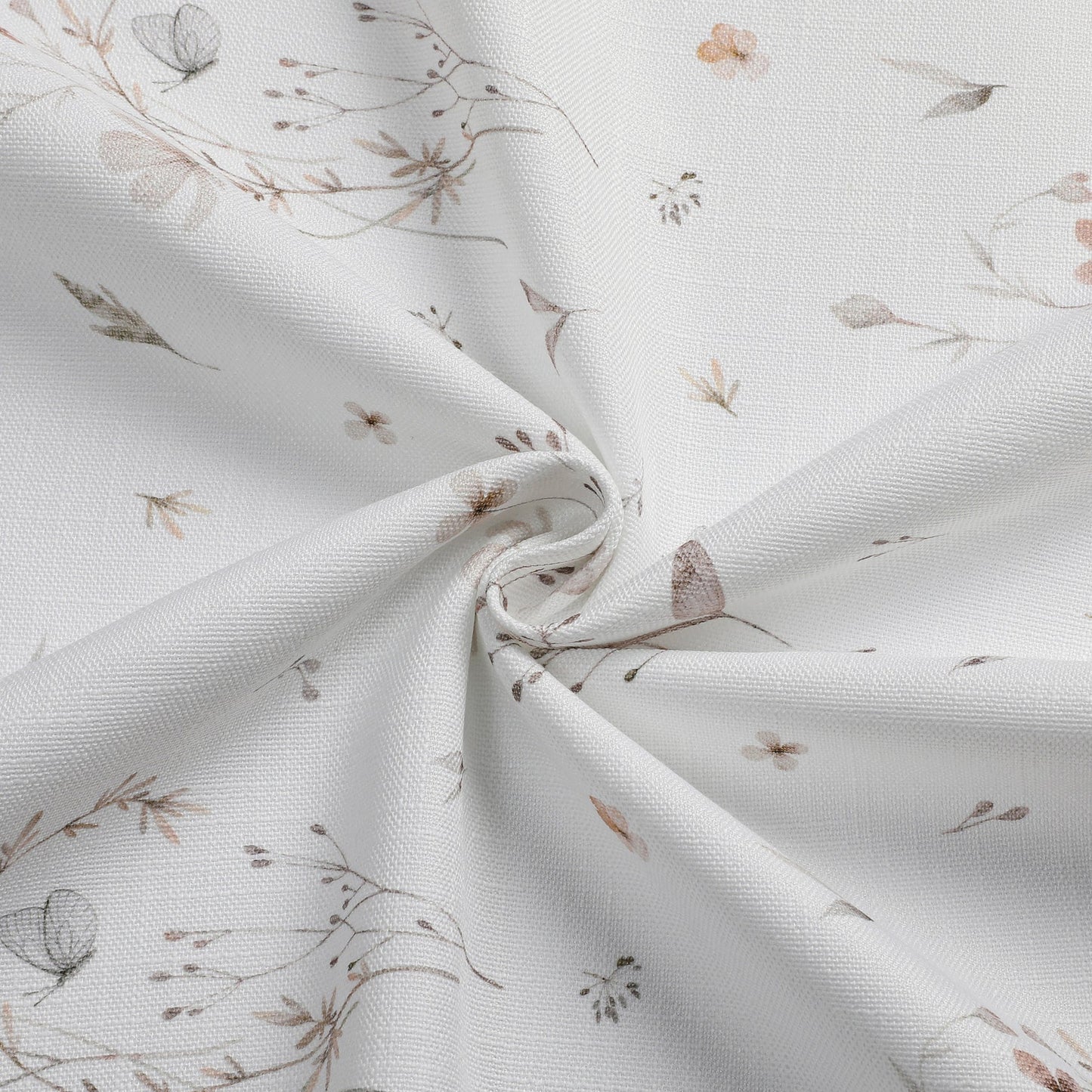 Linen Look Harvest Weave Soft Blush Floral and Butterfly Tablecloth #1811