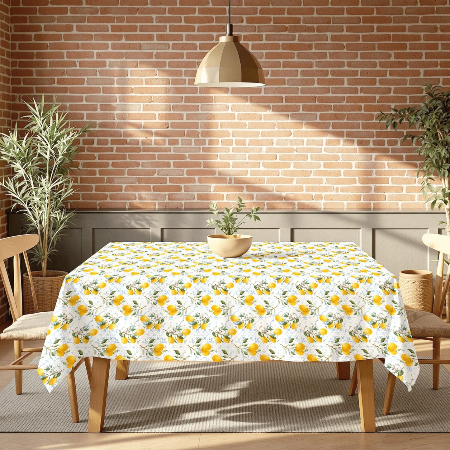 Polyester Lemon Print Tablecloth #C2