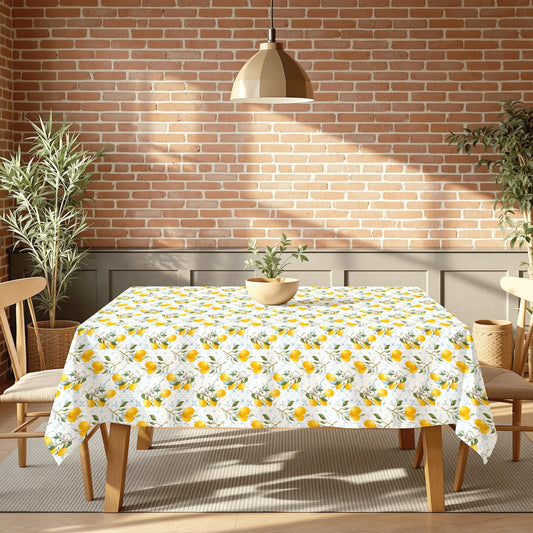 Polyester Lemon Print Tablecloth #C2
