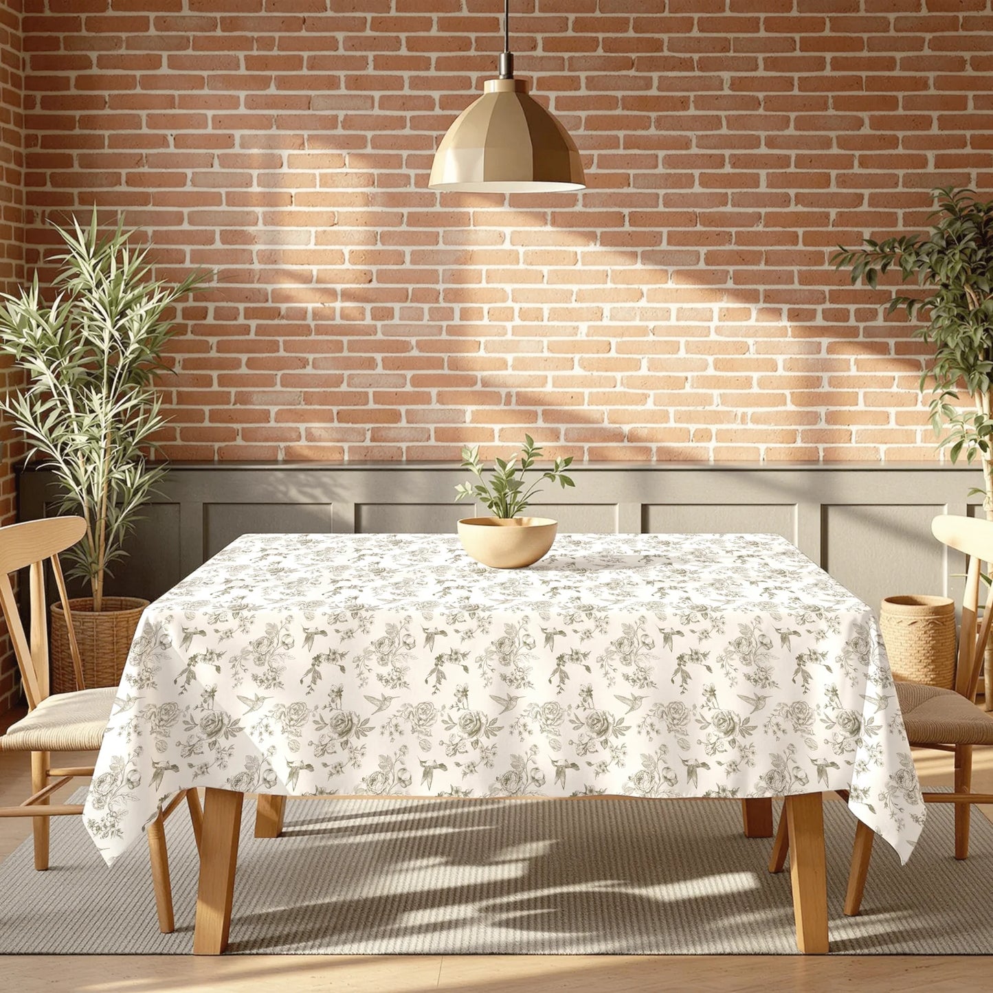 Polyester Bird Print Tablecloth #C5
