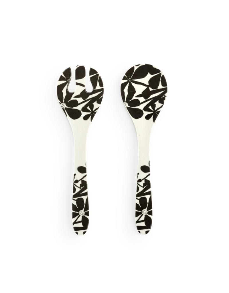 Bold Floral Melamine Serving Utensil Set