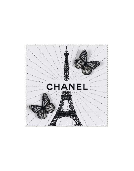 Petite Chanel White Eiffel Tower 5"x5" Acrylic Box