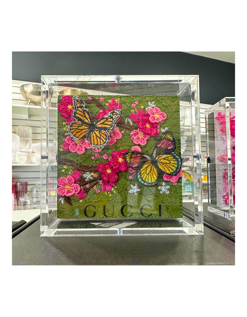 Petite Gucci Green Cherry Blossom 5"x5" Acrylic Box