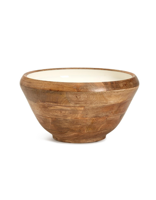Mango Wood Enamel Bowl