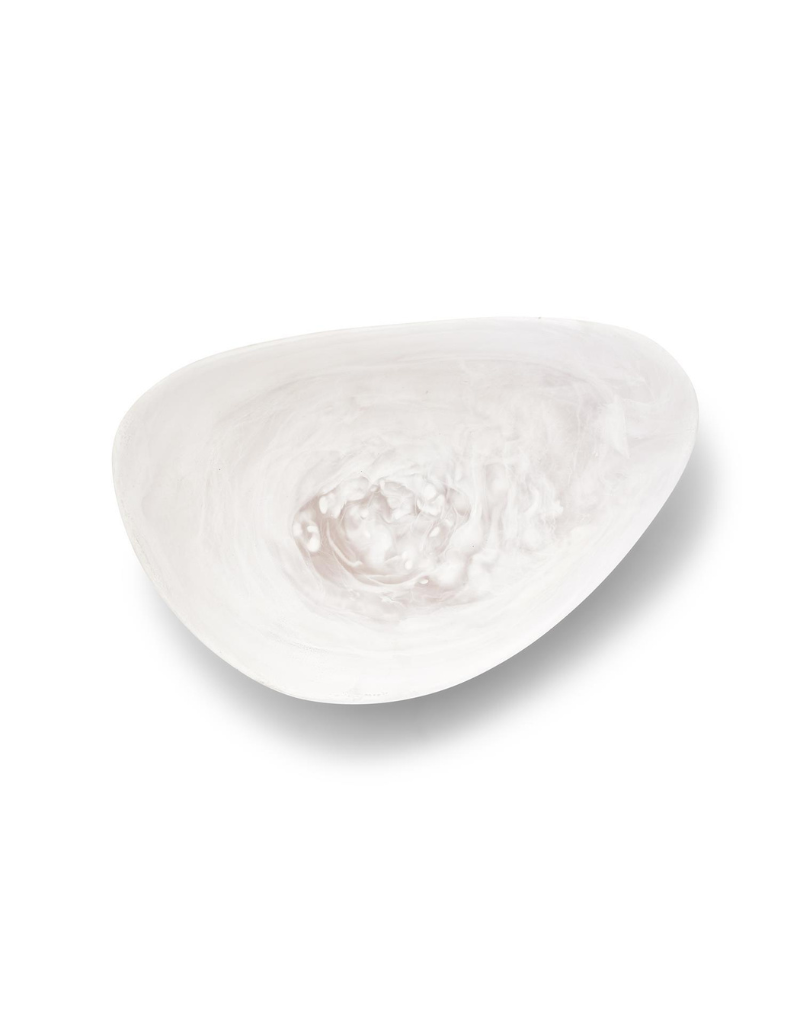 White Cloud Marbleized Wide Bowl