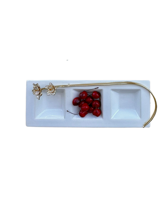 Porcelain Sectional Tray With Floral Design