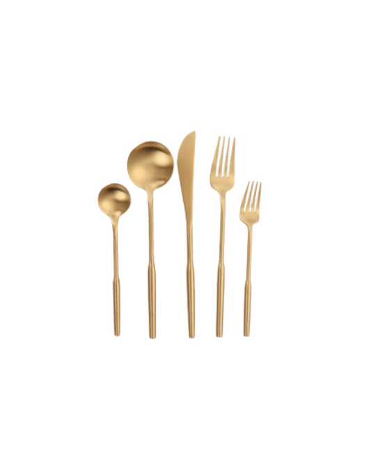 Vikko Arlington Brushed Gold Flatware Set