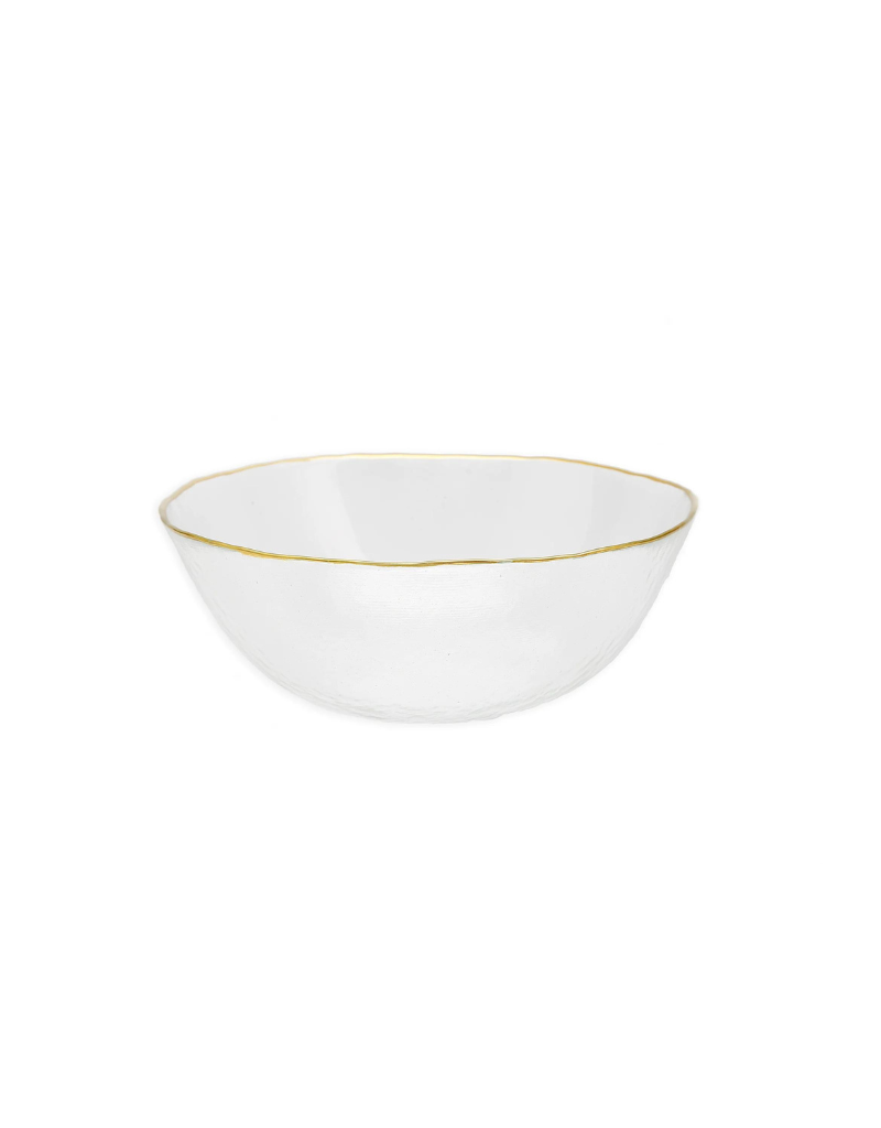 Clear Salad Bowl with Gold Rim