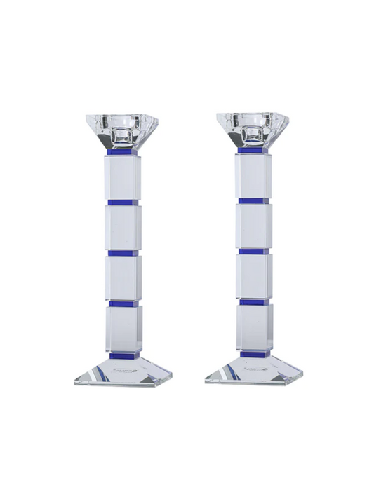 Crystal Candlesticks Square Design - Blue