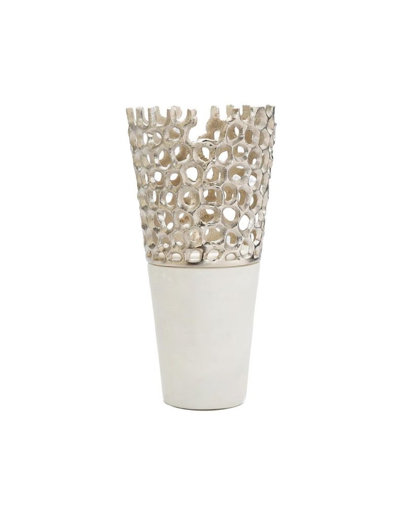 Web Design Vase with White Marble Base