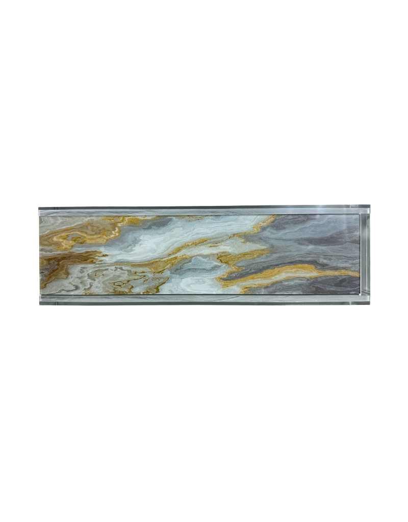 Acrylic Grey & Gold Marble Rummikub Set
