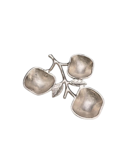 Three Sectioned Silver Apple Bowl