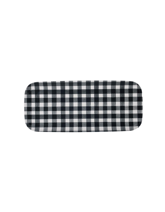 Black Gingham Melamine Tray