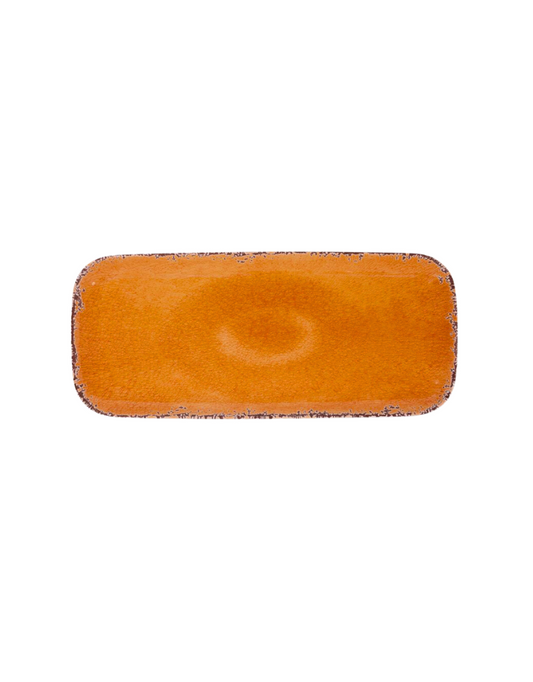 Orange "Crackle" Melamine Tray
