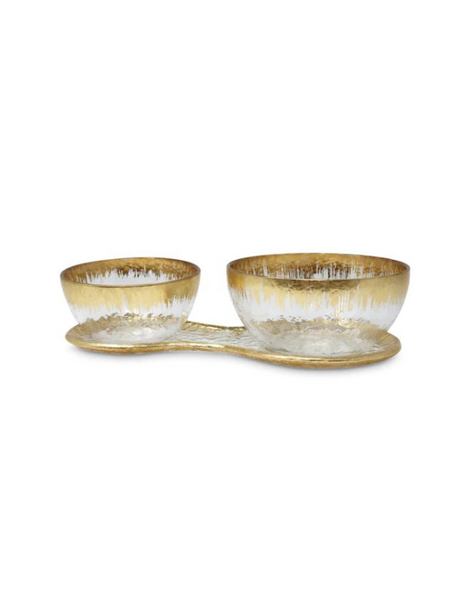 Two Bowl Abstract Relish Dish