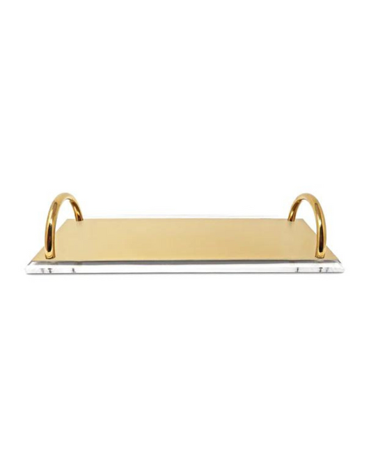 Gold Acrylic Tray With Handles