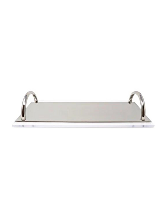 Silver Acrylic Tray With Handles
