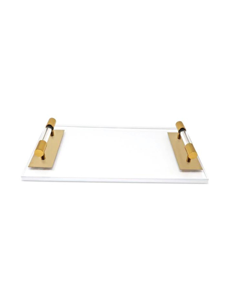 Gold Handled Acrylic Tray