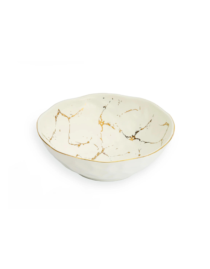 Medium White Porcelain Crackle Bowl