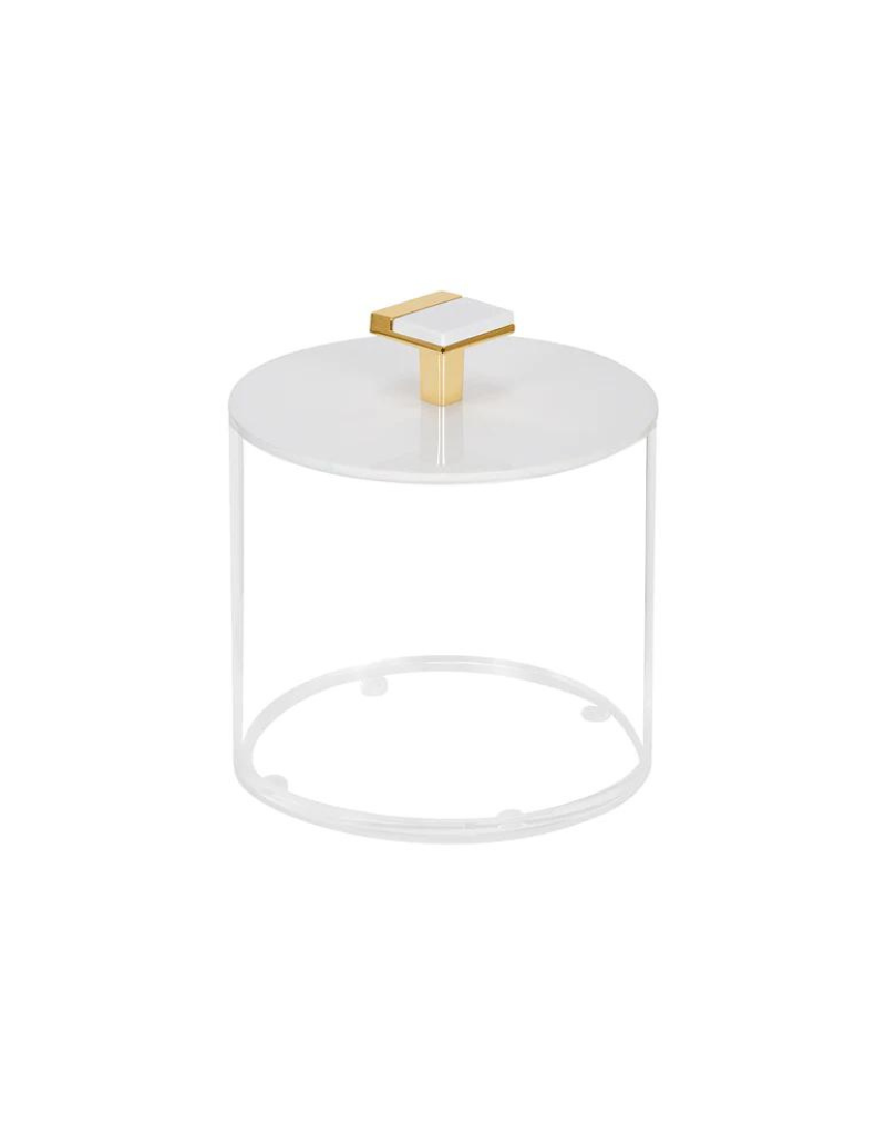 Gold Knob Lucite Storage Jars