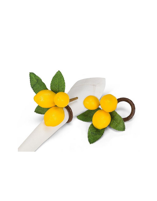 Lemon Napkin Ring Set