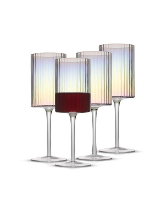 Christian Siriano Chroma Iridescent Red Wine Glass Set