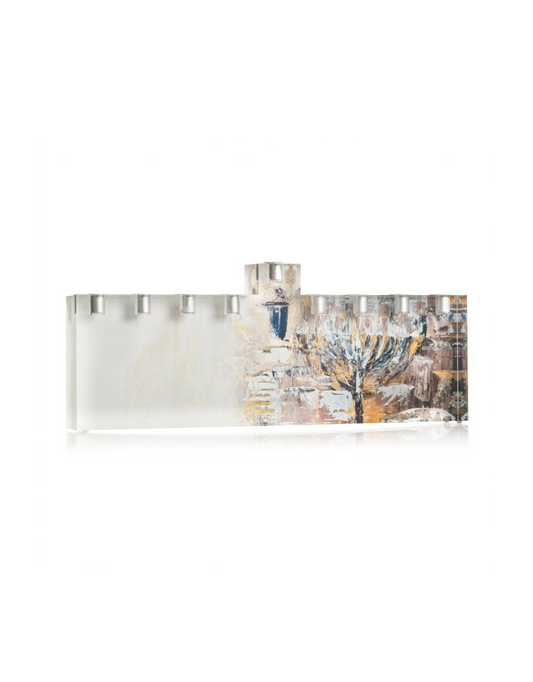 Painted Jerusalem Acrylic Menorah