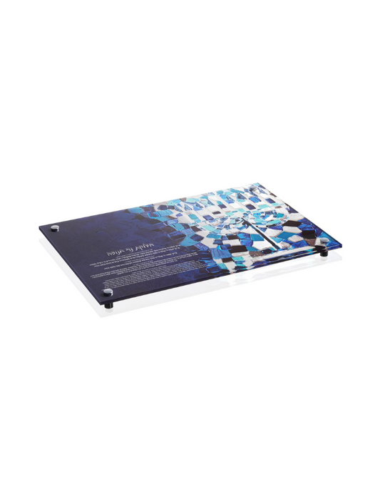 Painted Mosaic Menorah Tray