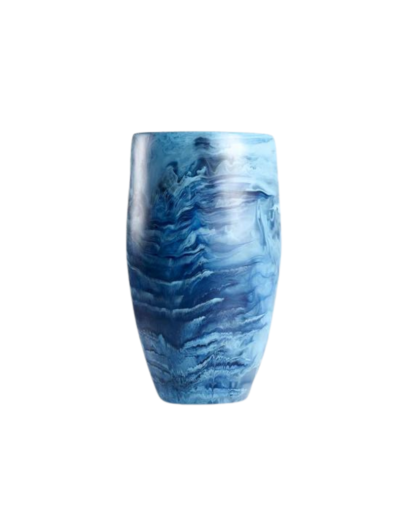 Classical Resin Vase Blue Swirl
