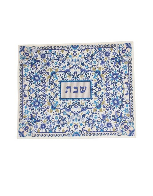 Emanuel Challah Cover Embroidered Blue