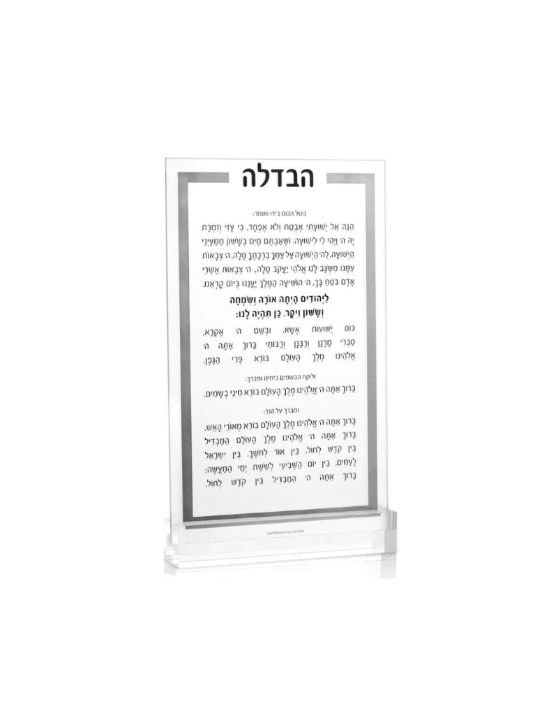 Silver Acrylic Havdalah Card (Ashkenaz)