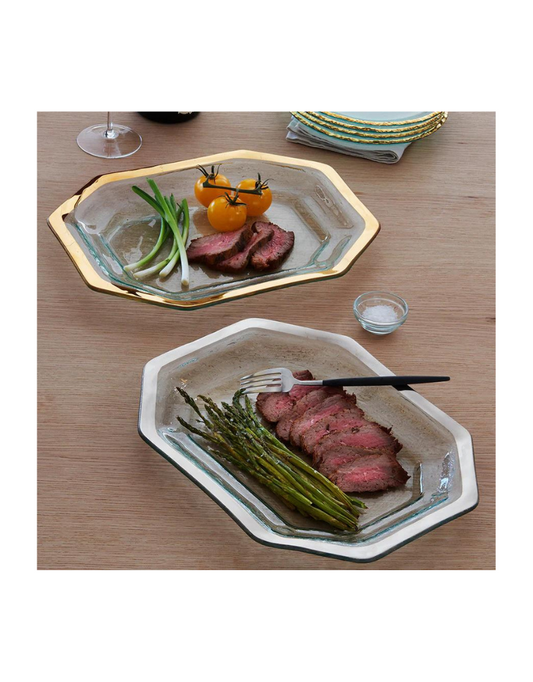 Annie Glass Roman Antique Steak Platter