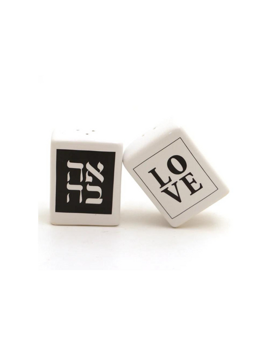 Love/Ahava Salt & Pepper Shaker Set