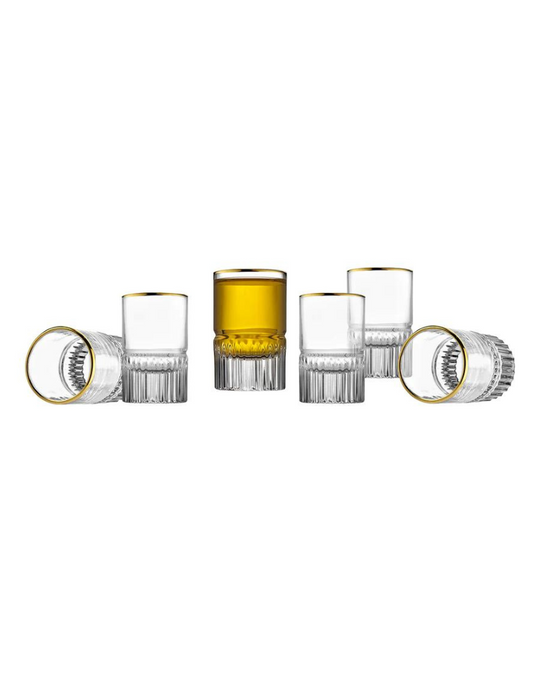 Latitude Gold Rim Shot Glass Set