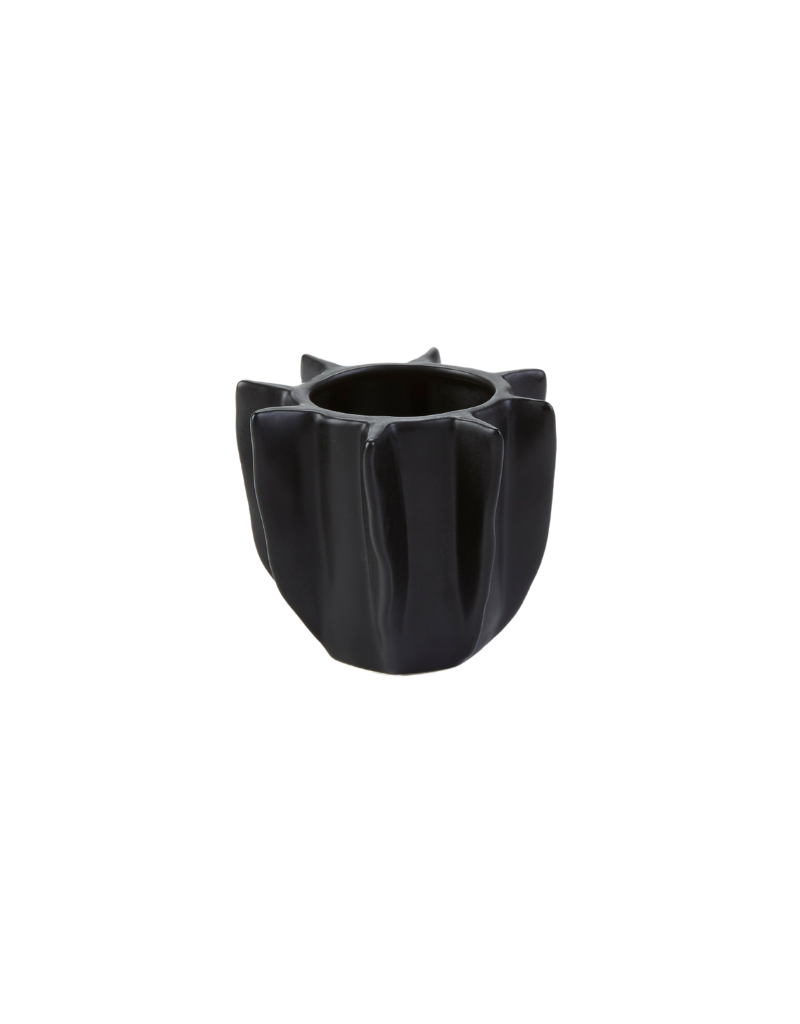 Wedges Black Ceramic Vase