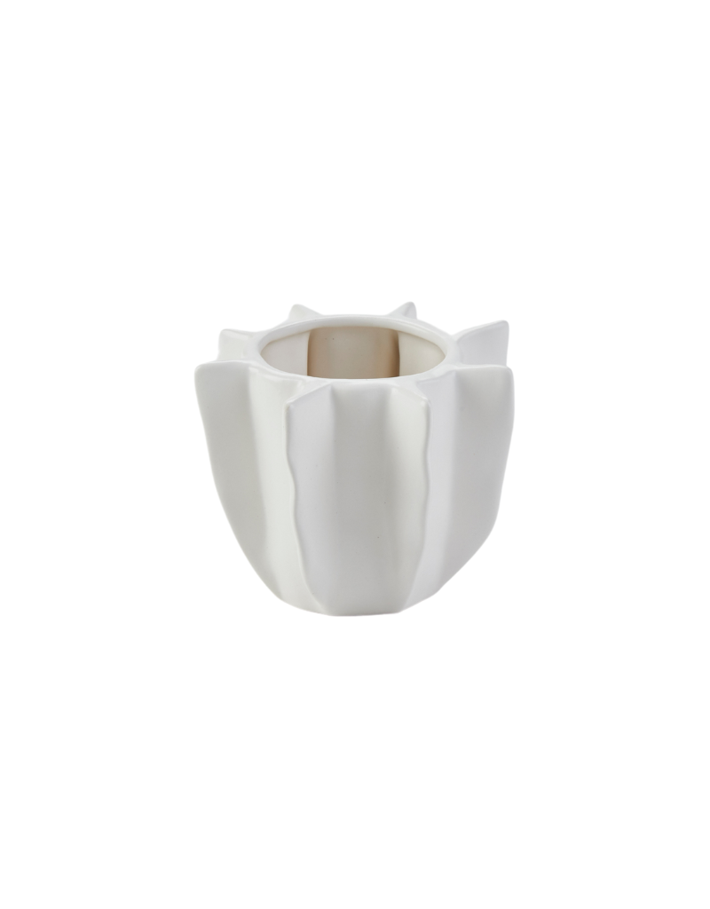 Wedges White Ceramic Vase