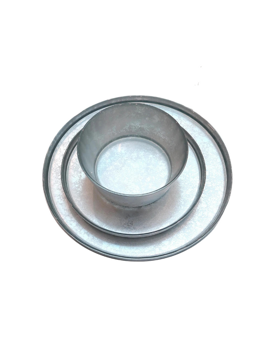 Service for 4 Shaded Silver Dinnerware Set