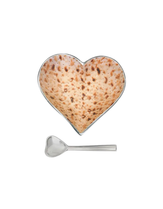 Happy Matzah Heart with Heart Spoon