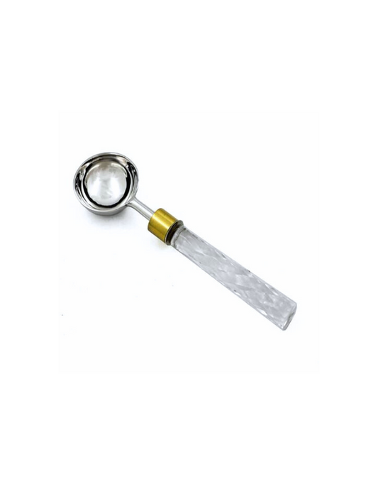 Silver & Gold Glass Handle Scoop