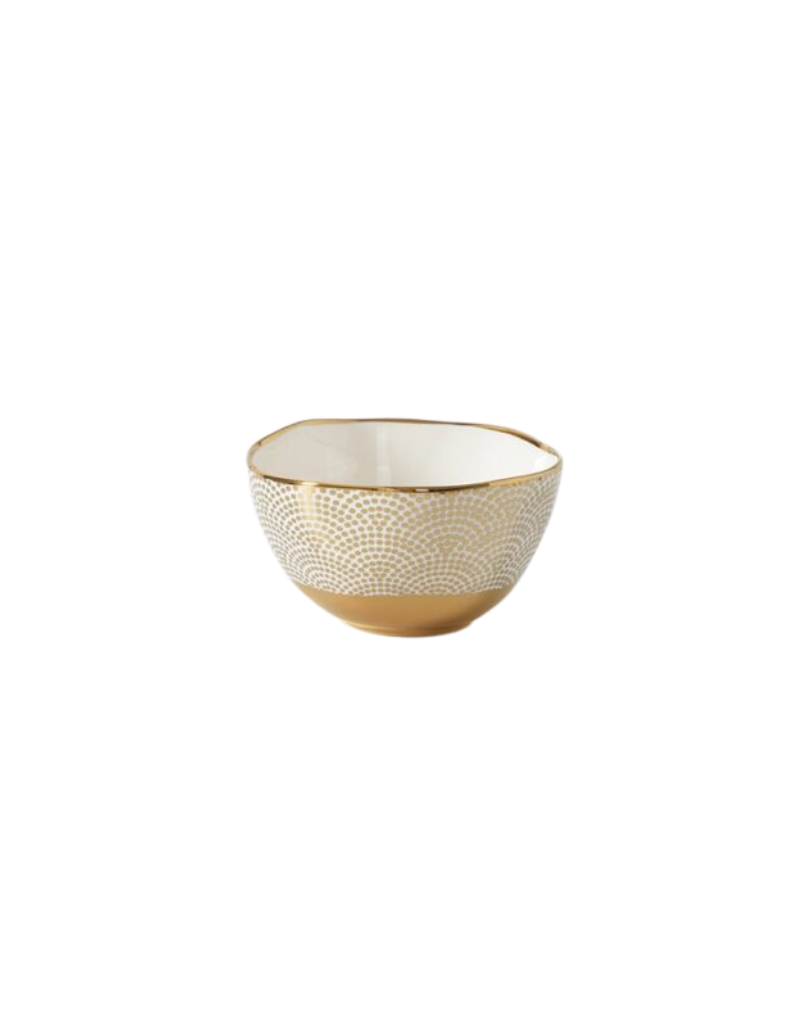 White & Gold Snack Bowl