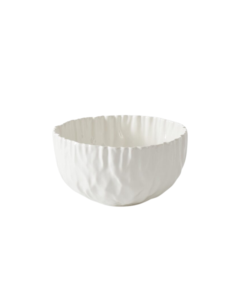 Pleated Large Porcelain Bowl