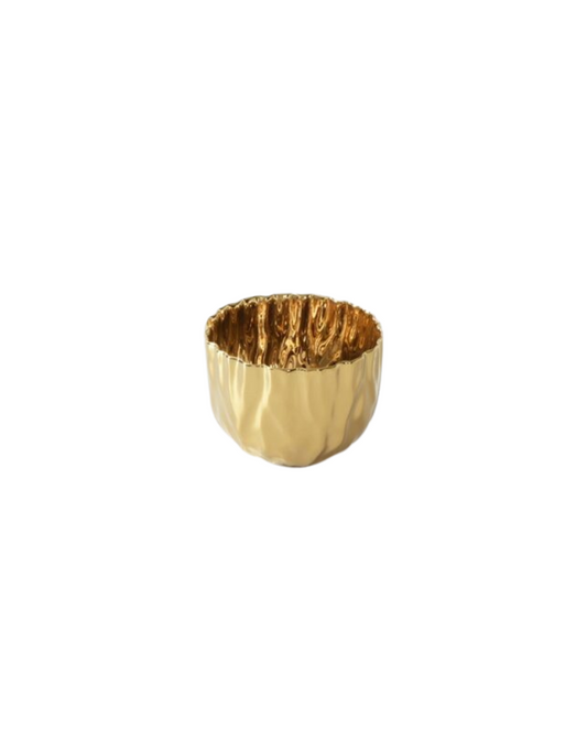 Gold Pleated Snack Bowl