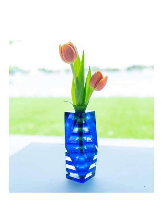 Striped Glass Bud Vase